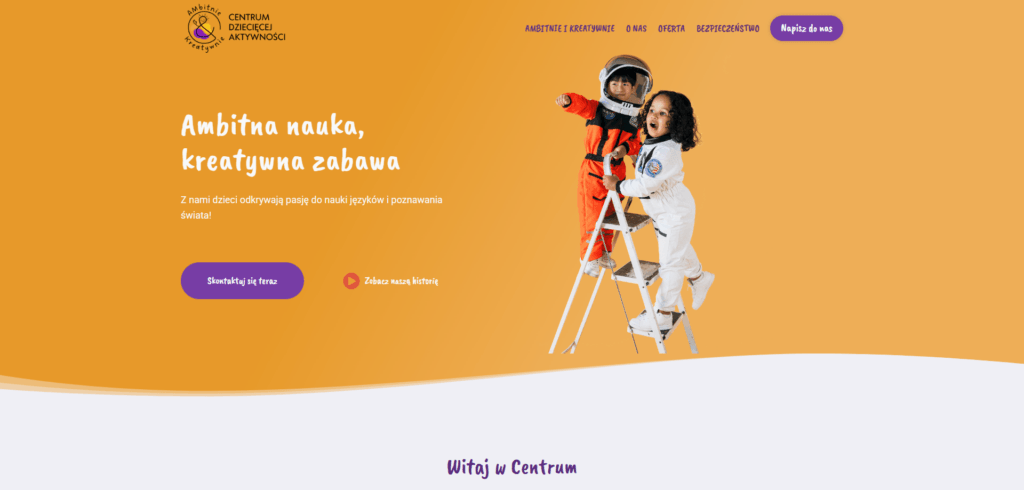 Centrum Dziecięcej Aktywności AMbitnie&Kretywnie - portfolio stron internetowych